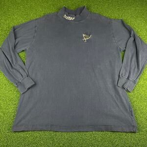 Vintage Y2K St. Louis Blue's Hockey Long Sleeve Mock Neck Embroidered Top Sz XL